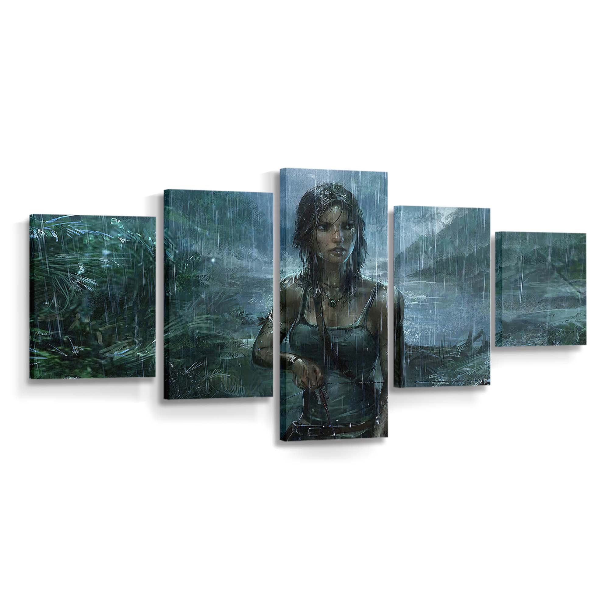 lara croft tomb raider rain weather 4k at